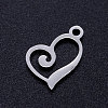 Tarnish Resistant 201 Stainless Steel Open Heart Charms STAS-Q201-JN320-1-2