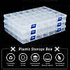 BENECREAT 3Pcs Rectangle PP Plastic Bead Storage Container CON-BC0002-23-4