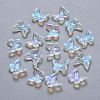Transparent Spray Painted Glass Charms GLAA-YW0003-14-1