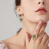 Green Cubic Zirconia Evil Eye Dangle Stud Earrings JE997A-6