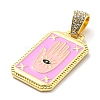 Rack Plating Alloy Enamel Pendants with Crystal Rhinestone Pendants PALLOY-K010-35G-04-3