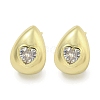 Brass Micro Pave Cubic Zirconia Stud Earrings for Women EJEW-E312-01E-G-1