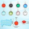 Unicraftale 48Pcs 8 Colors Electroplated Natural Quartz Stainless Steel Faceted Flower Charms STAS-UN0056-90-3