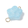 20Pcs Glass Flower Connector Charms PALLOY-JF03140-5