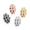 Brass Micro Pave Cubic Zirconia Slide Charms ZIRC-G147-21-NR-1