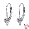 Anti-Tarnish Rhodium Plated 925 Sterling Silver Leverback Earring Findings STER-I017-092B-P-1