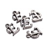 Gunmetal Plated Alloy Letter Pendants PALLOY-J718-01B-E-2