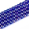 Electroplate Transparent Glass Beads Strands GLAA-T032-T4mm-AB16-1