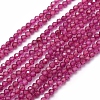 Lab Grown Red Corundum Beads Strands G-E411-40-2mm-1-1