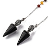 Natural & Synthetic Gemstone Pointed Hexagonal Cone Dowsing Pendulums G-Q184-03AS-2