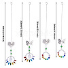 Crafans 4Pcs 4 Style Butterfly & Heart Crystals Chandelier Suncatchers Prisms Chakra Hanging Pendant AJEW-CF0001-17-7