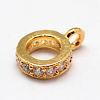 Ring Brass Micro Pave Cubic Zirconia Tube Bails ZIRC-L053-13-2
