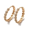 Brass Cubic Zirconia Hoop Earrings for Women EJEW-M238-03KCG-1