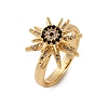 Brass Micro Pave Cubic Zirconia Finger Rings RJEW-S636-01G-4