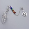 Chakra Jewelry Natural Quartz Crystal Cone Dowsing Pendulums G-G771-E07-2