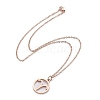 304 Stainless Steel Pendant Necklaces NJEW-Z004-12RG-3