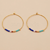 Glass Seed Beaded Hoop Earrings XS8443-11-1