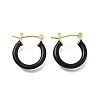 Brass Enamel Hoop Earrings for Women EJEW-M211-01LG-B-1