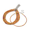 Faceted Rondelle Glass Beaded Necklace for Women NJEW-M208-01I-1