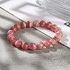 Natural Argentina Rhodochrosite Beaded Stretch Bracelets BJEW-L700-01C-2