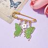 Butterfly & Flower Charm Alloy Enamel Brooches for Women JEWB-BR00144-03-2