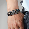 Viking Helm Alloy & Imitation Leather & CCB Plastic Multi-strand Bracelets for Men FS-WG23689-01-3