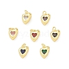Rack Plating Brass Micro Pave Clear Cubic Zirconia Charms KK-C011-49G-1