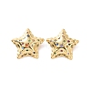 Star Brass Micro Pave Colorful Cubic Zirconia Charms KK-G435-31G-2