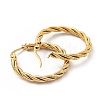 303 Stainless Steel Twist Rope Hoop Earrings with 316 Stainless Steel Pins for Women EJEW-F285-38G-2