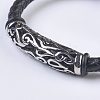 Men's Braided Leather Cord Bracelets BJEW-P194-02-3