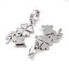 Clover & Texture Butterfly 304 Stainless Steel Shell Dangle Earrings EJEW-L283-075P-2