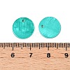 Spray Painted Natural Freshwater Shell Flat Round Charms SHEL-N036-09-3