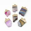 Natural Druzy Agate Pendants G-Q494-15-1