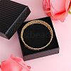 Brass Twisted Flower Beaded Cuff Bangle JB762A-3