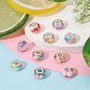 10Pcs 5 Colors Transparent Resin European Rondelle Beads RPDL-YW0001-07B-5