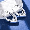 304 Stainless Steel Oval Hoop Earrings for Women EJEW-A125-31S-2