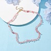 Synthetic Cherry Quartz Glass Chip Beaded Necklace NJEW-JN04616-01-2