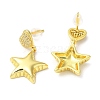 Clear Cubic Zirconia Star Dangle Stud Earrings EJEW-Q766-16G-1