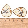 Brass & Transparent Epoxy Resin & Dried Flower Pendants RESI-G133-03G-04-3