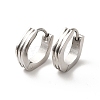 Non-Tarnish 304 Stainless Steel Grooved Polygon Hoop Earrings EJEW-P255-09P-1