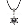 Evil Eye Handmade Lampwork & Glass Sead Beaded Pendant Necklaces NJEW-MZ00092-01-2