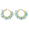 Glass Hoop Earrings EJEW-TA00589-3