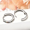 304 Stainless Steel Micro Pave Cubic Zirconia Huggie Hoop Earrings EJEW-C096-01J-P-5