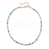 Faceted Round Natural Agate(Dyed & Heated) Beaded Necklaces for Women NJEW-JN04659-05-1