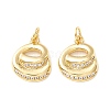 Rack Plating Eco-friendly Brass Micro Pave Clear Cubic Zirconia Charms KK-D072-01G-E-NR-1