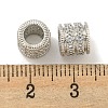 Rack Plating Brass Micro Pave Clear Cubic Zirconia European Beads KK-L215-318P-3