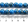 Synthetic Gold Line Turquoise Beads Strands G-H026-01C-02-4