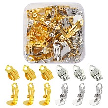 50Pcs 2 Colors Iron Clip-on Earring Settings IFIN-YW0003-02