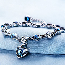 Flat Round Alloy Rhinestone Link Bracelets WGFE8E3-01