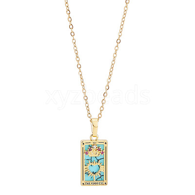 Brass with Cubic Zirconia Pendants Necklaces NJEW-LP0001-45G-G-1